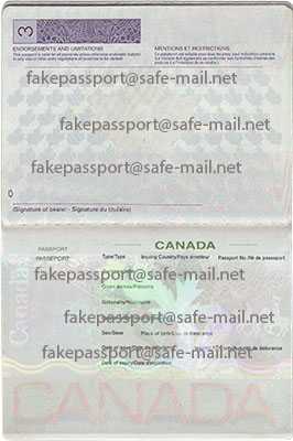 Buy Fake False Falsified Counterfeit Passports of Canada